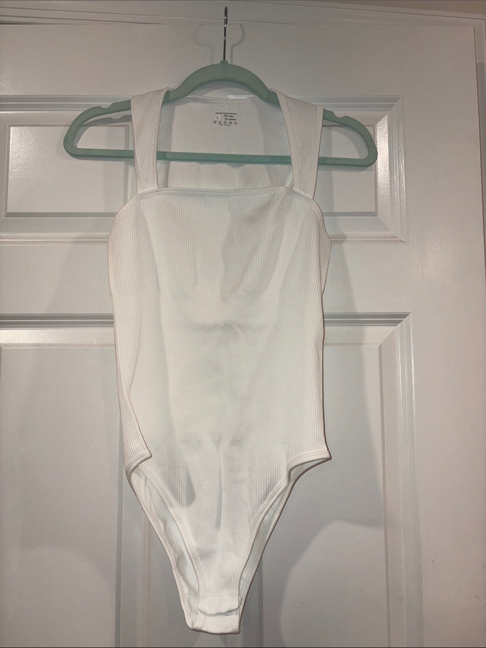 Women’s Ribbed White One-Piece Swimsuit